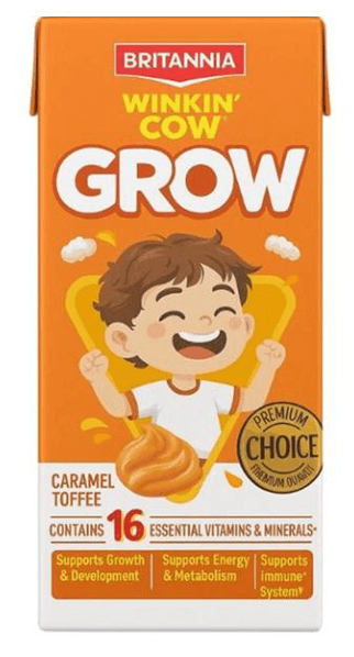 Britannia Winkin Cow Grow flavoured milk pack