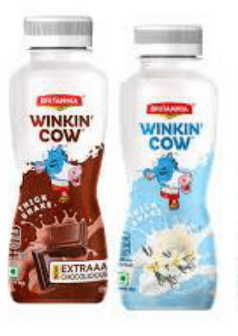 Britannia Winkin Cow Thickshake bottles