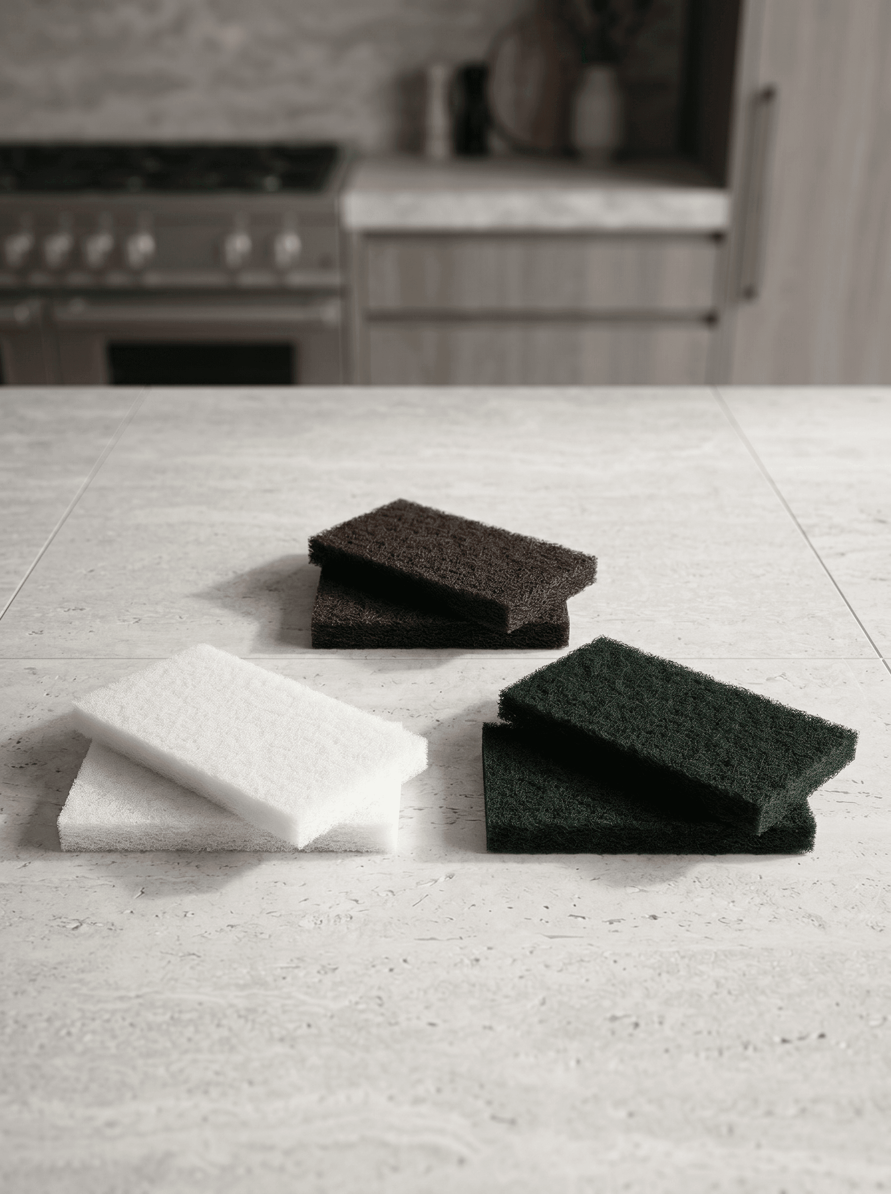 Colour-graded abrasive scrub pads
