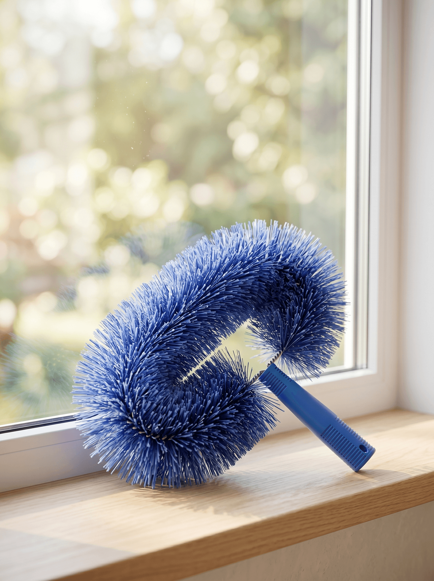 Pole-compatible cobweb brush