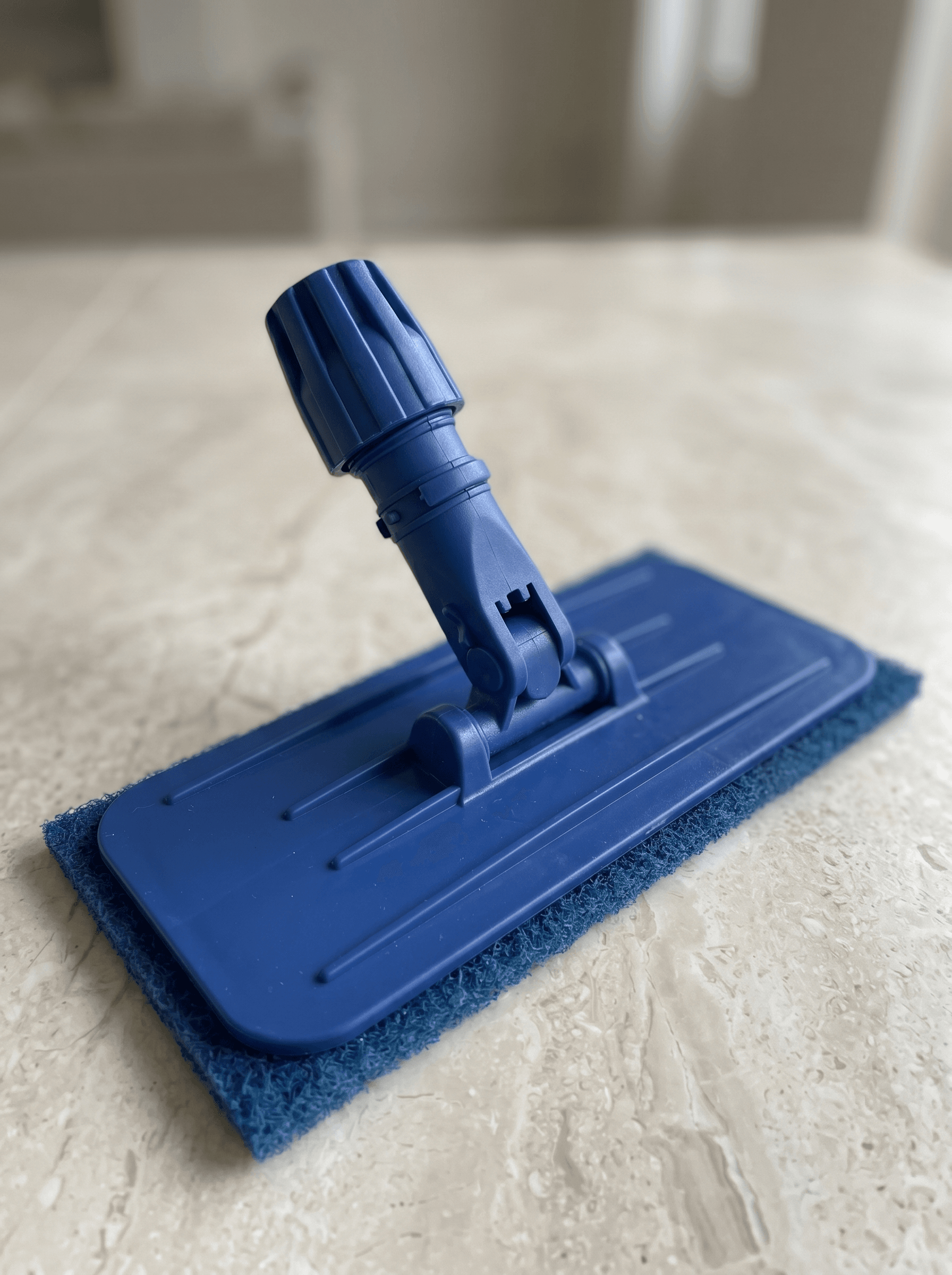 Long-handle floor scrubbie pad holder