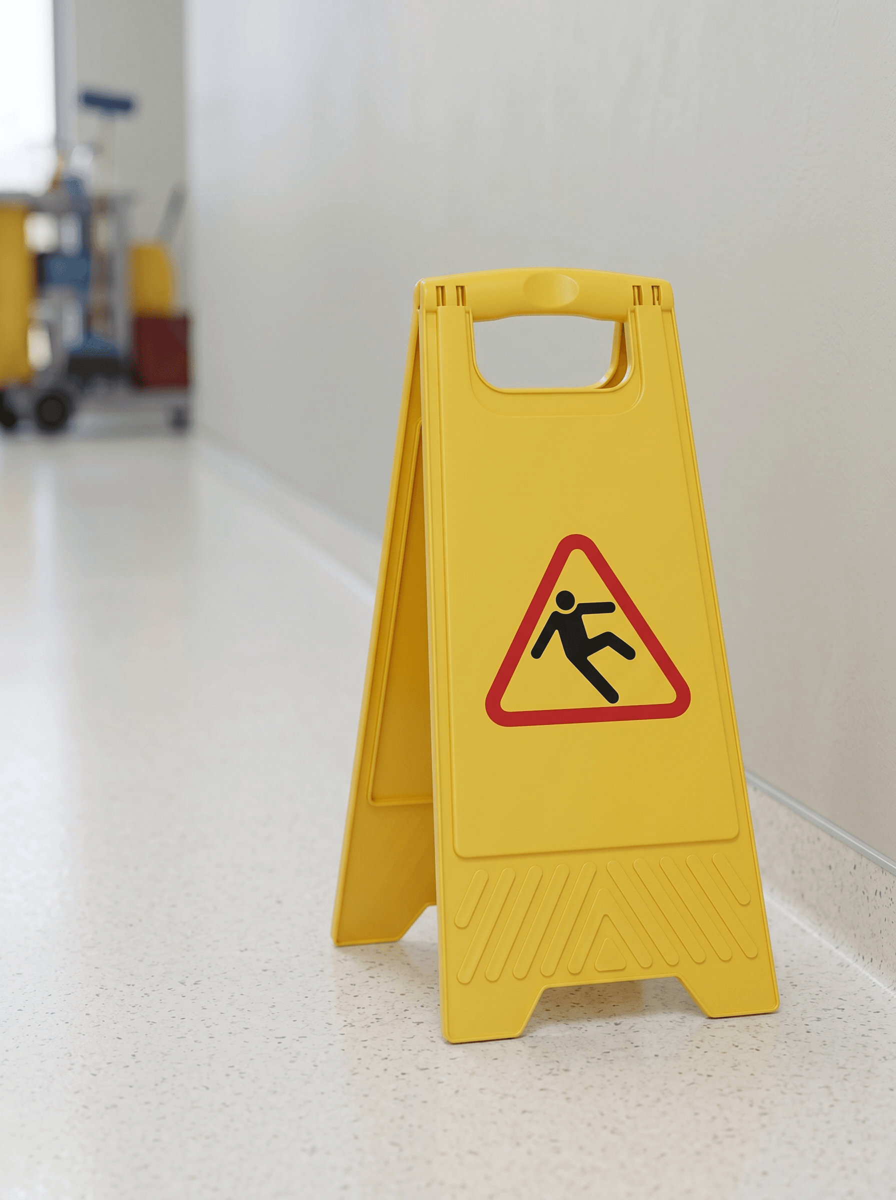 Folding wet-floor caution sign