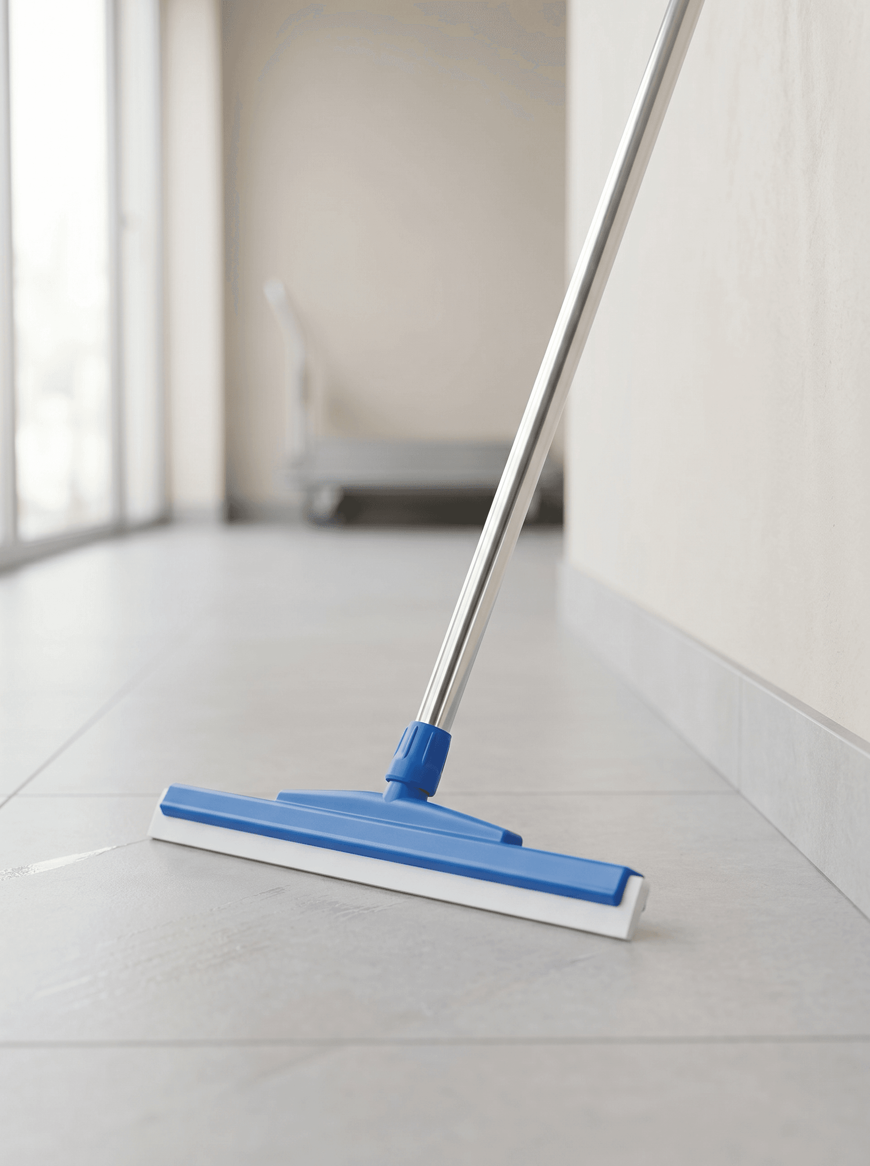 Rubber-blade floor wiper squeegee