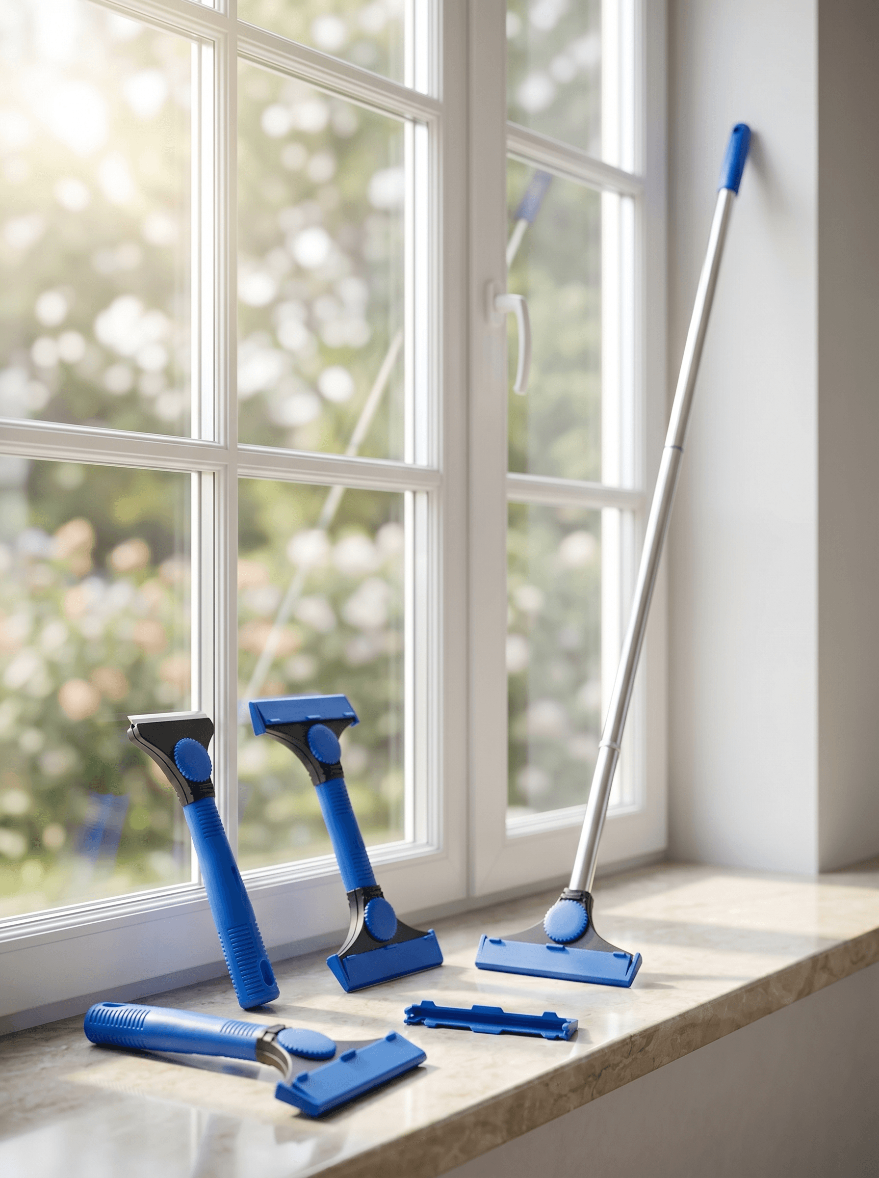 Glass scraper for residue removal