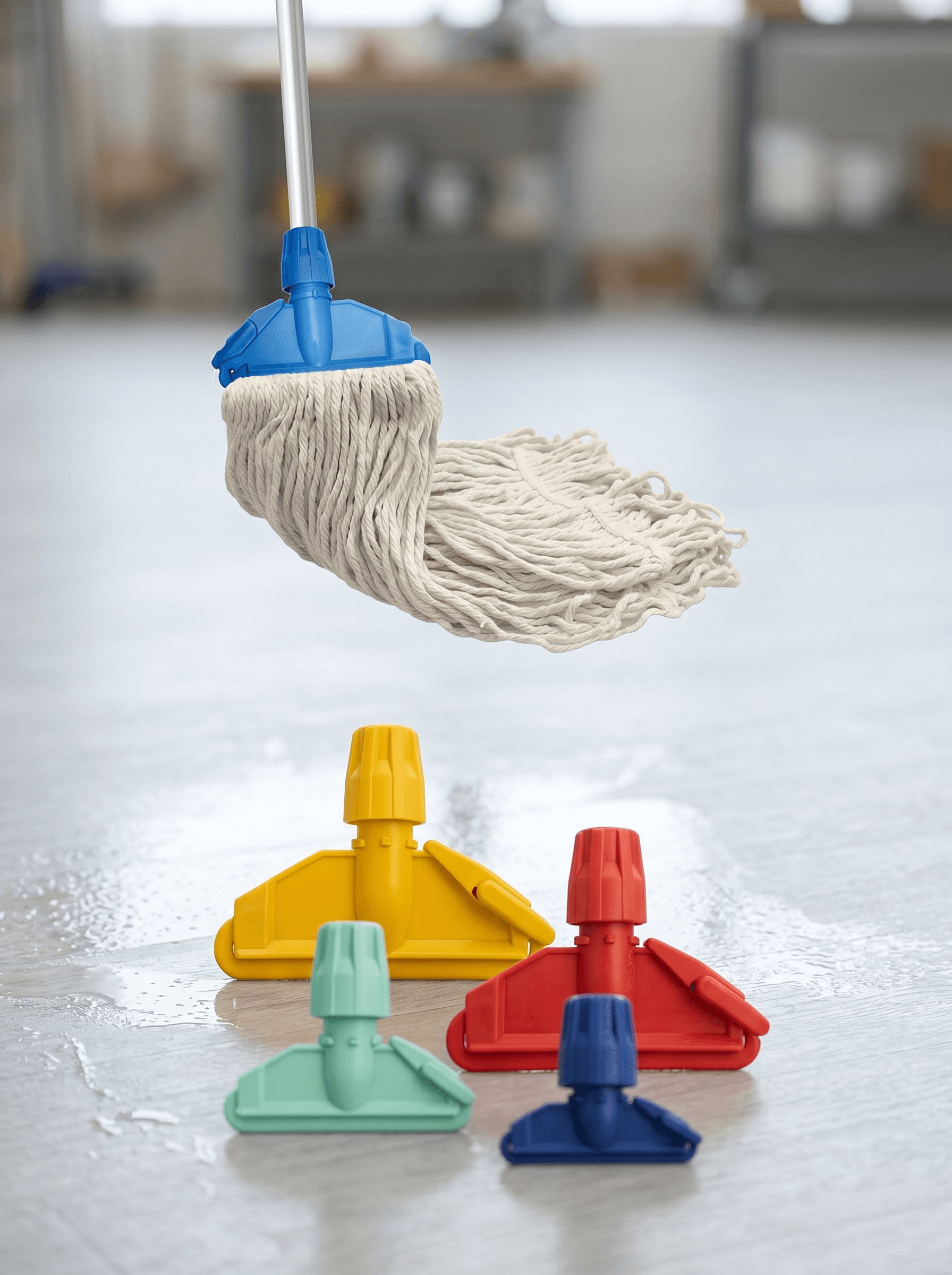 Clip-style Kentucky mop holder