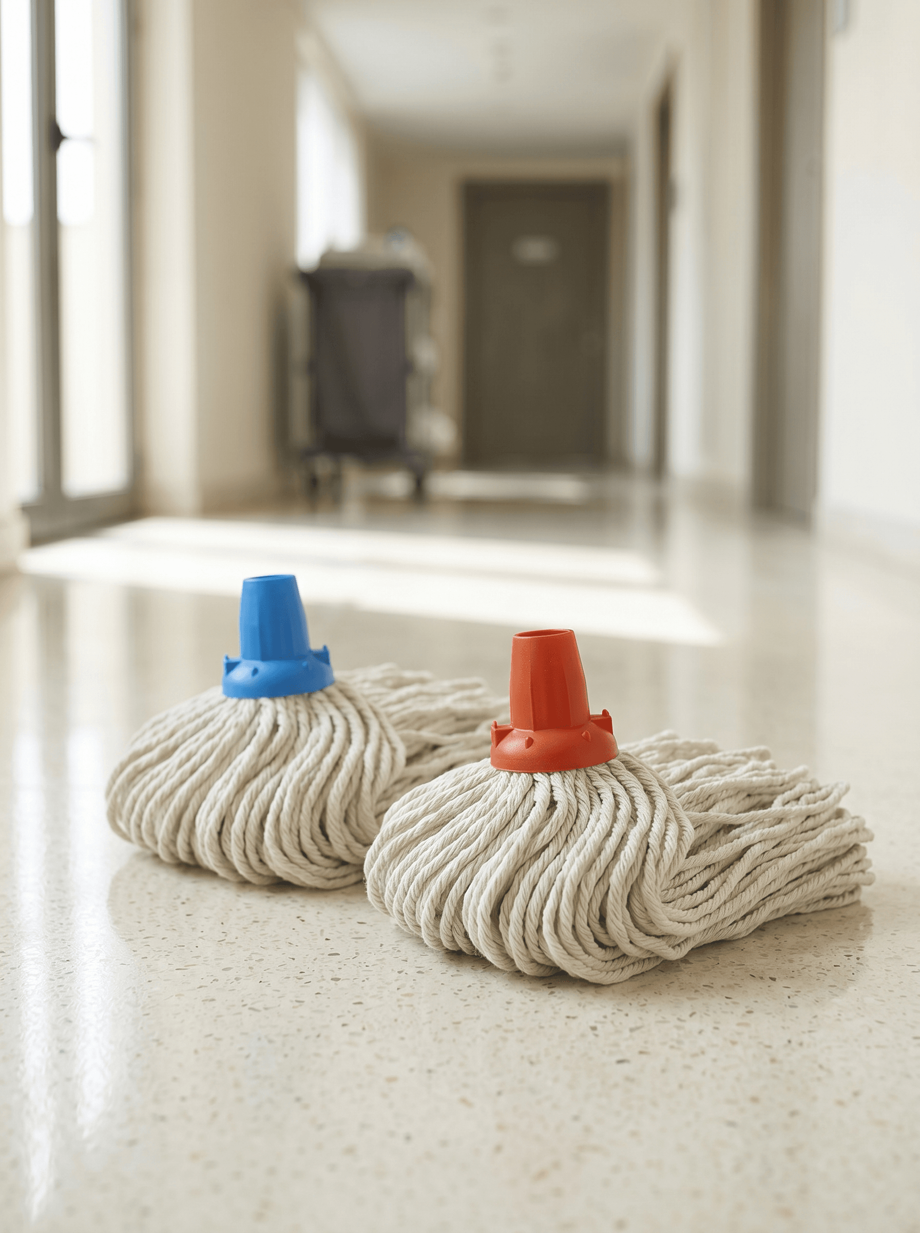 Round cotton and microfibre mop head
