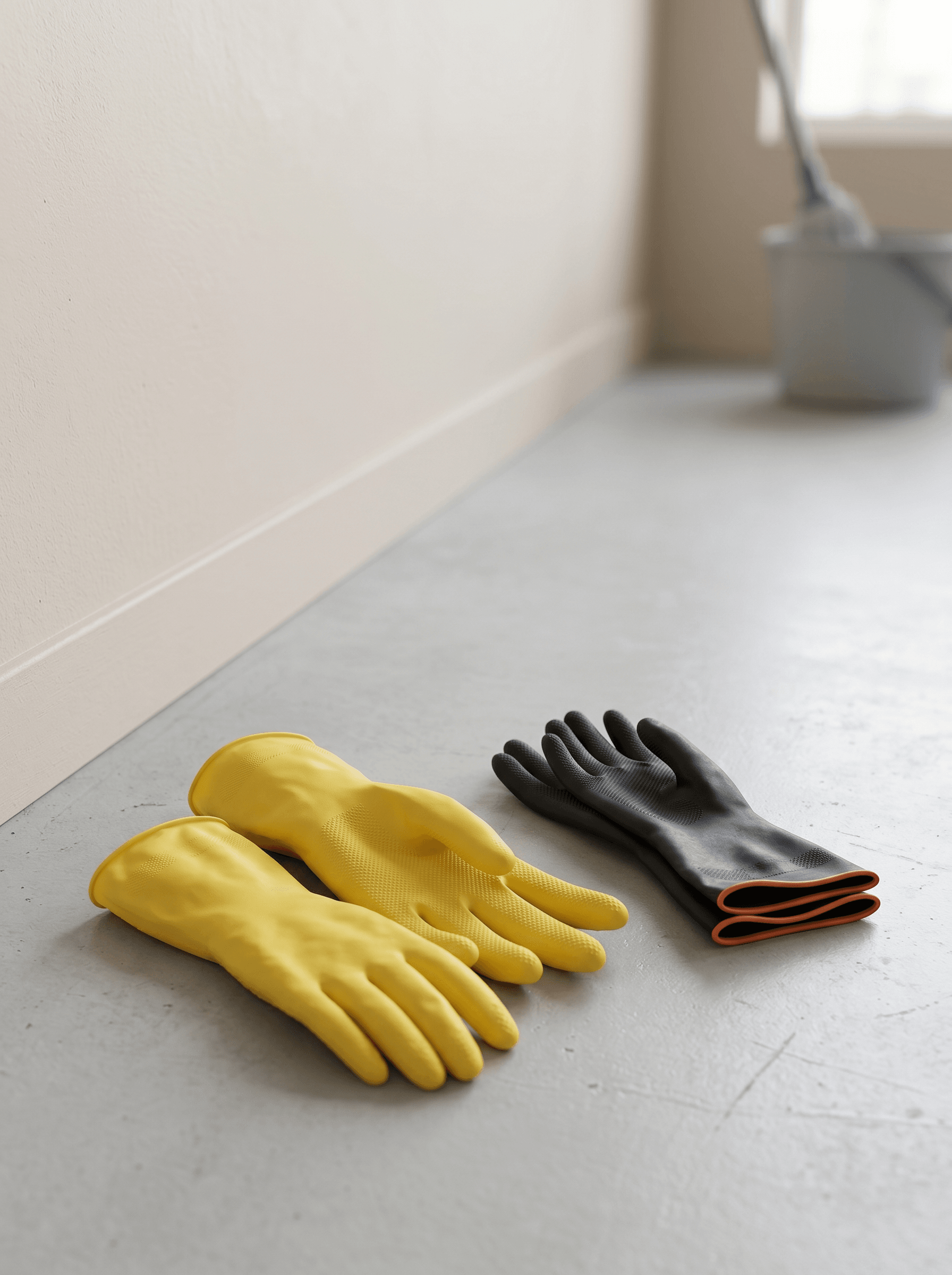 Reusable rubber cleaning gloves