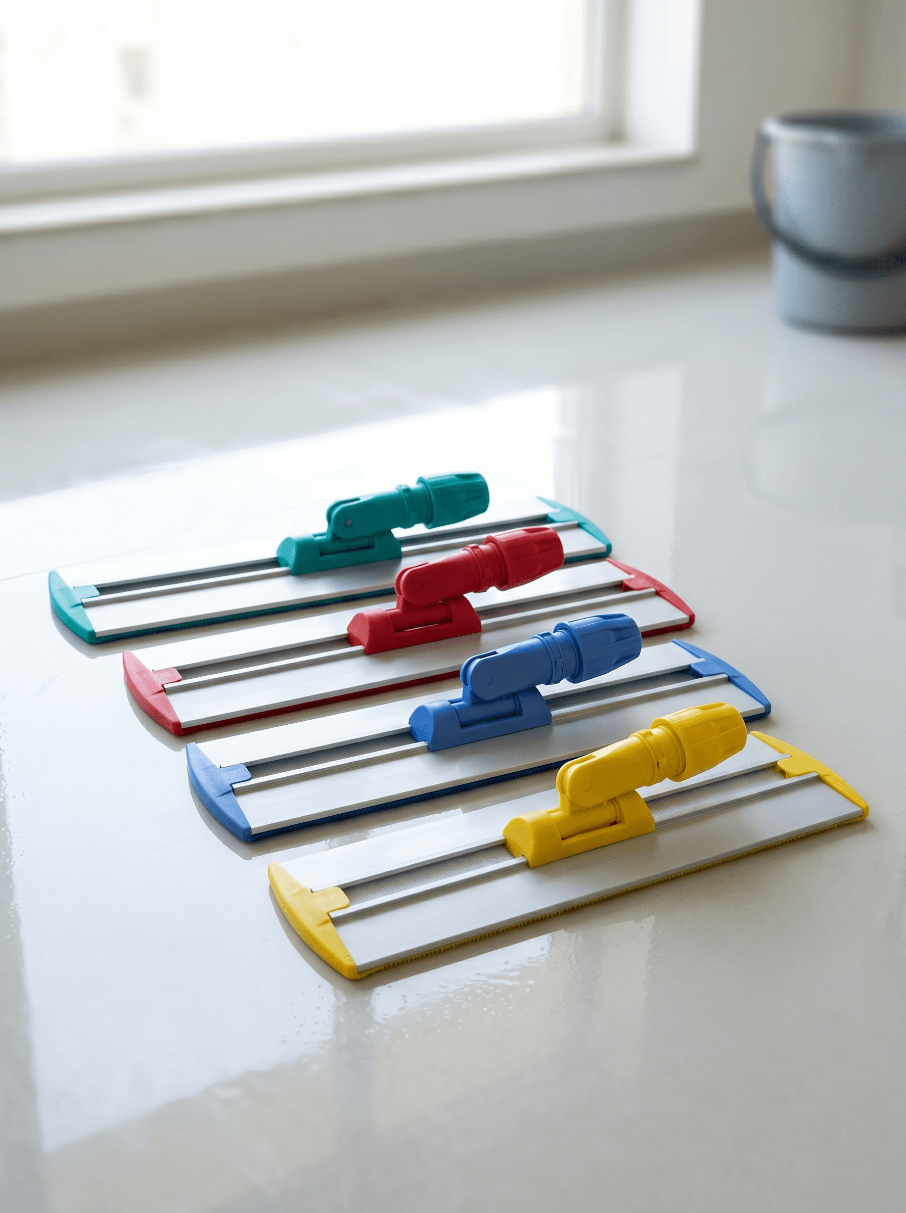 Hook-and-loop Velcro flat mop frame