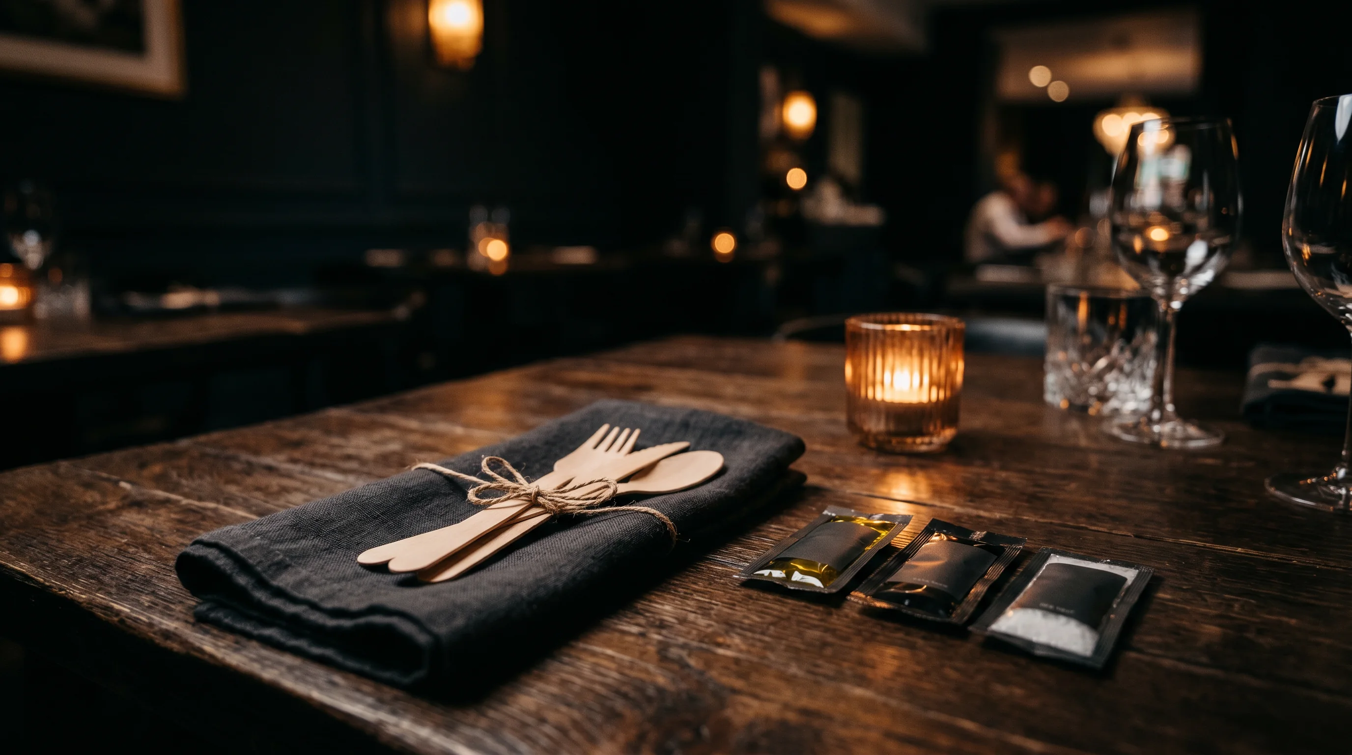 Cutlery kits and condiment sachets for food service