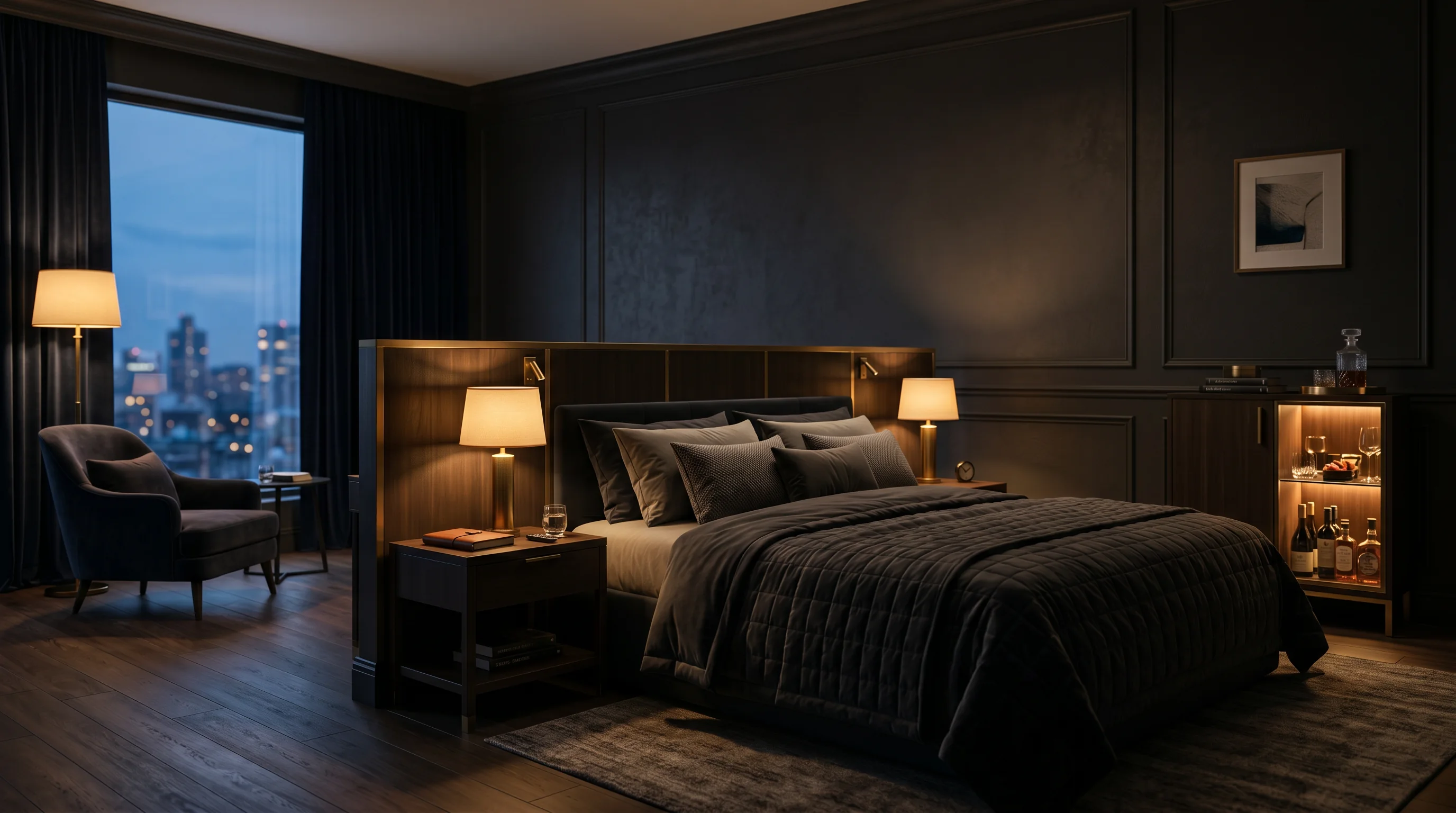 Hotel guest room amenities and in-room equipment