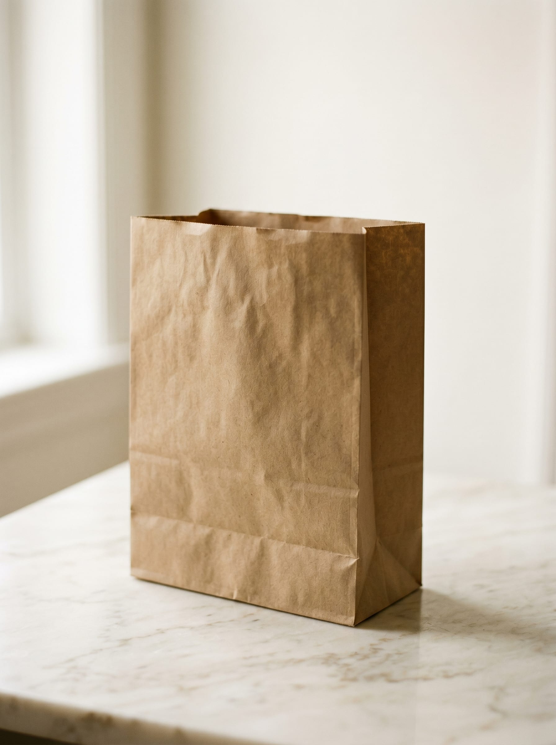 Plain kraft paper grocery bag no handles