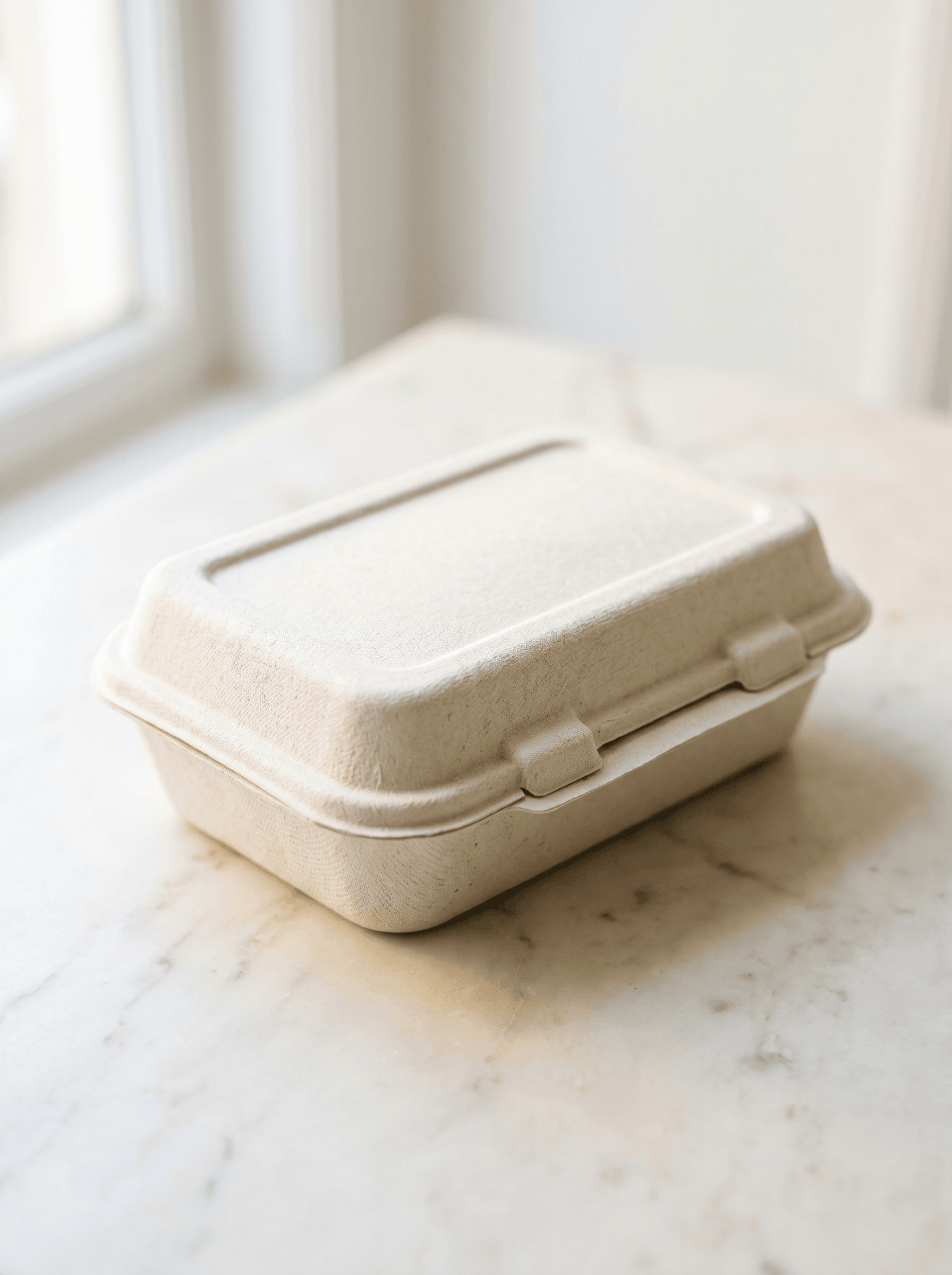 Bagasse rectangular container with lid