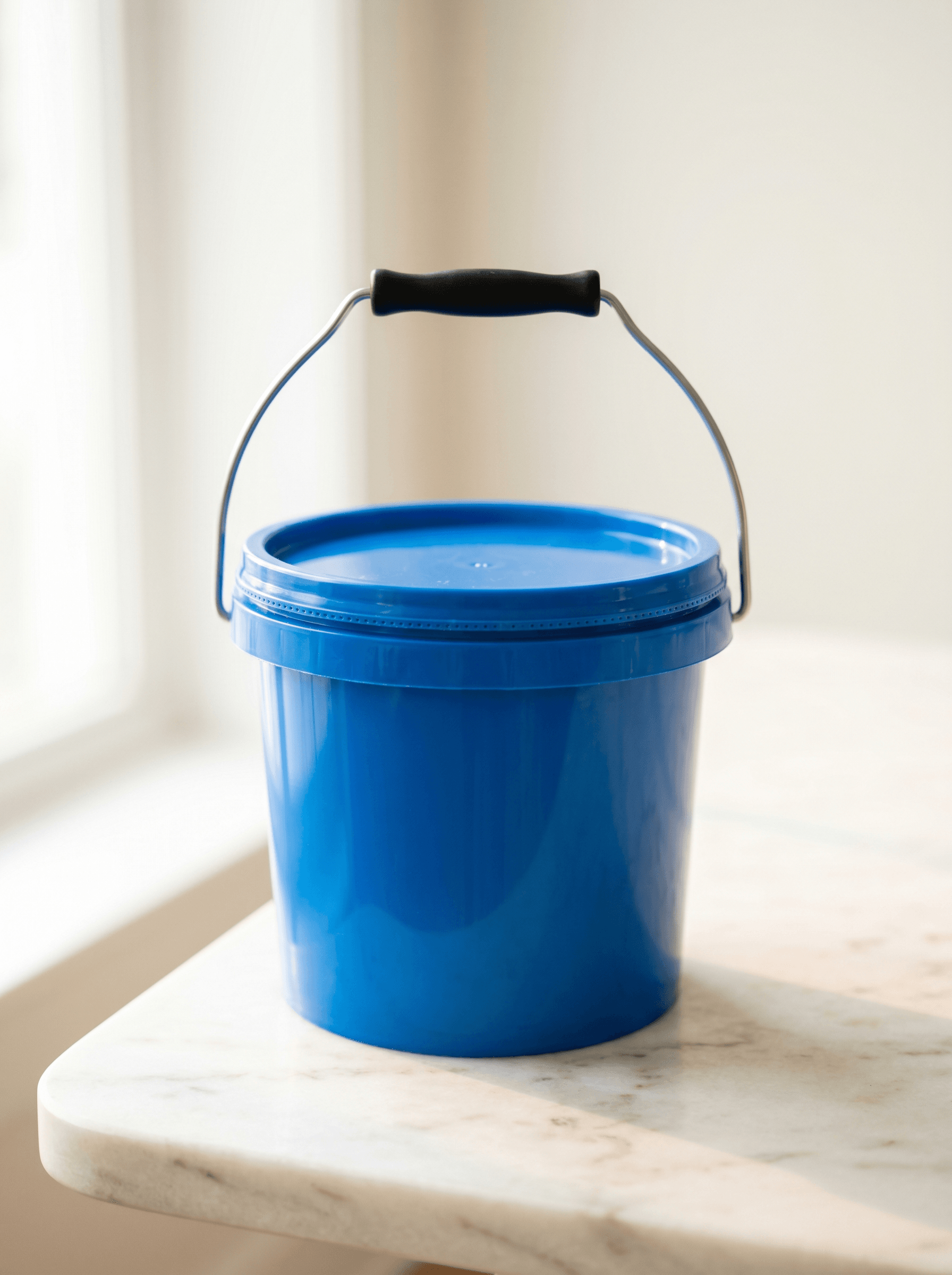 Tamper evident lock bucket plastic with bail handle