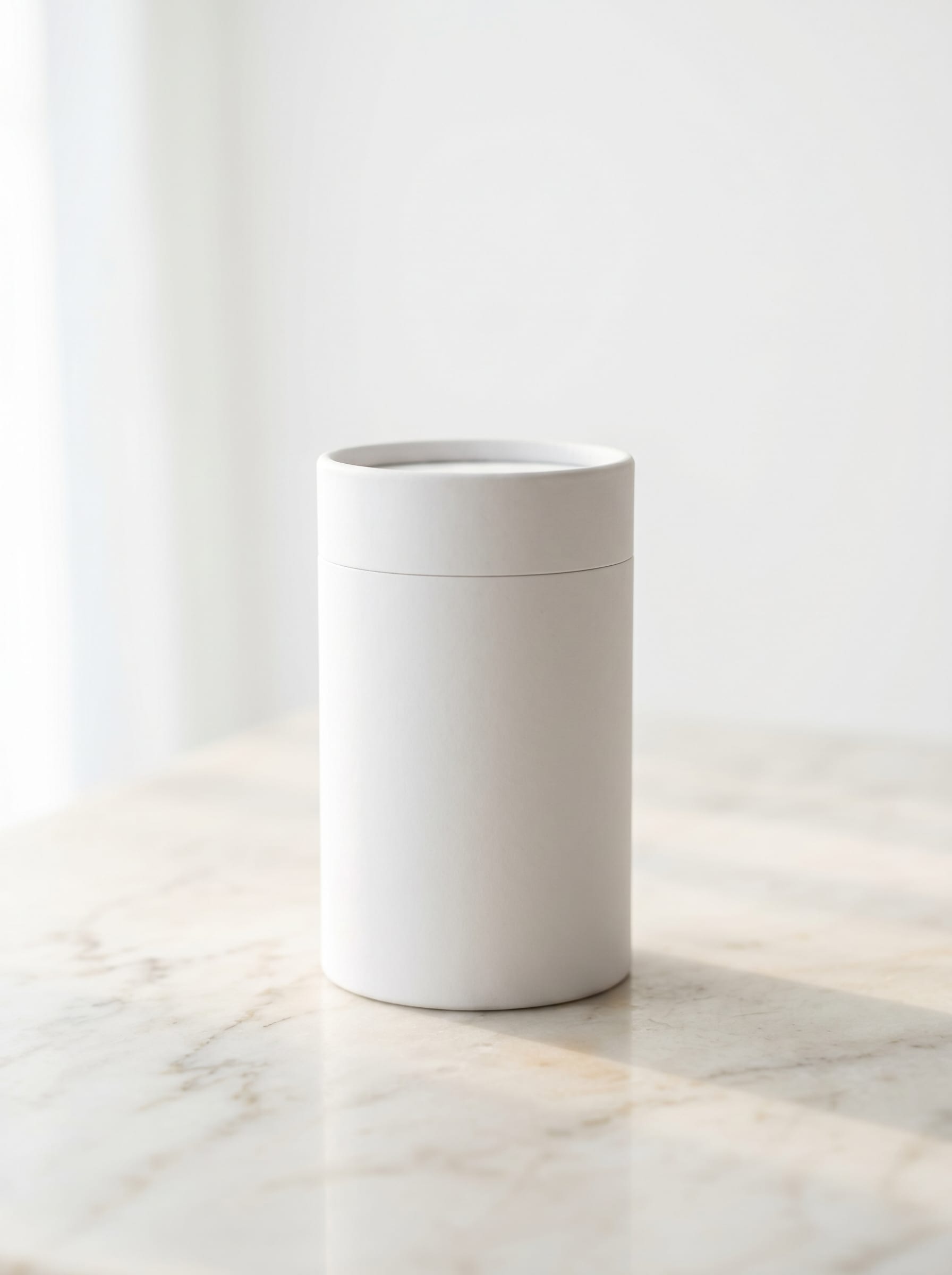 White paper cylinder cup container