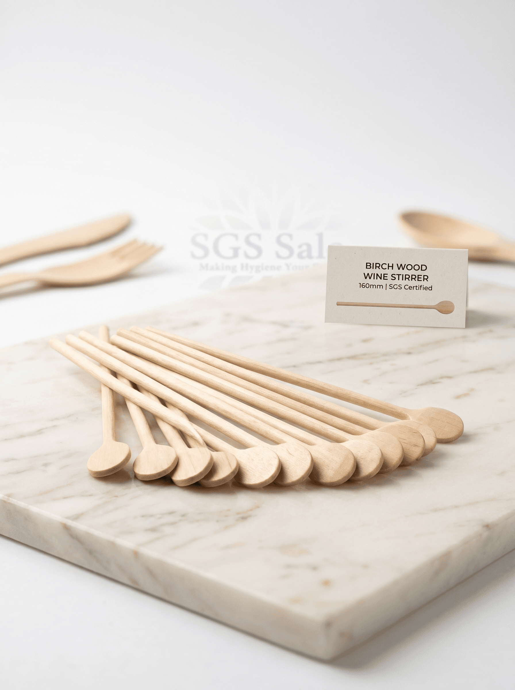 Wooden wine stirrer birchwood