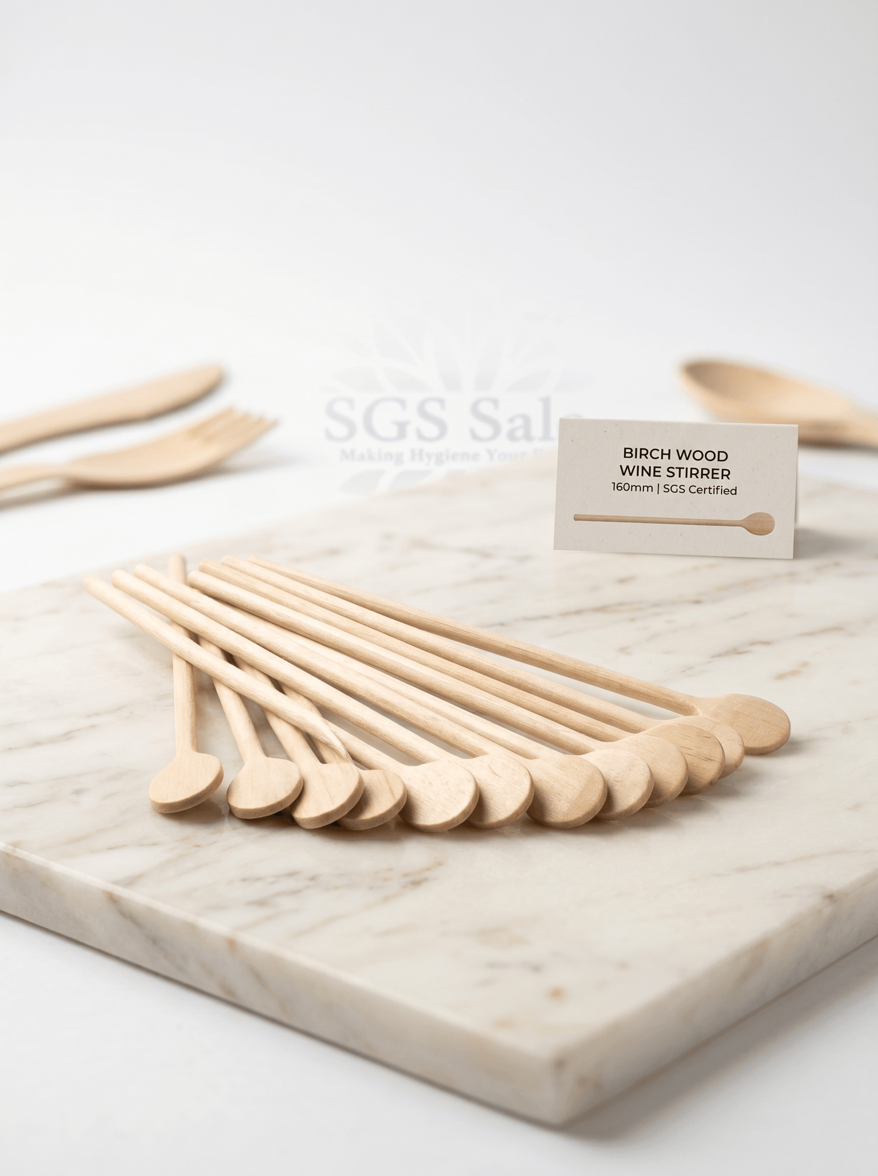Wooden wine stirrer birchwood