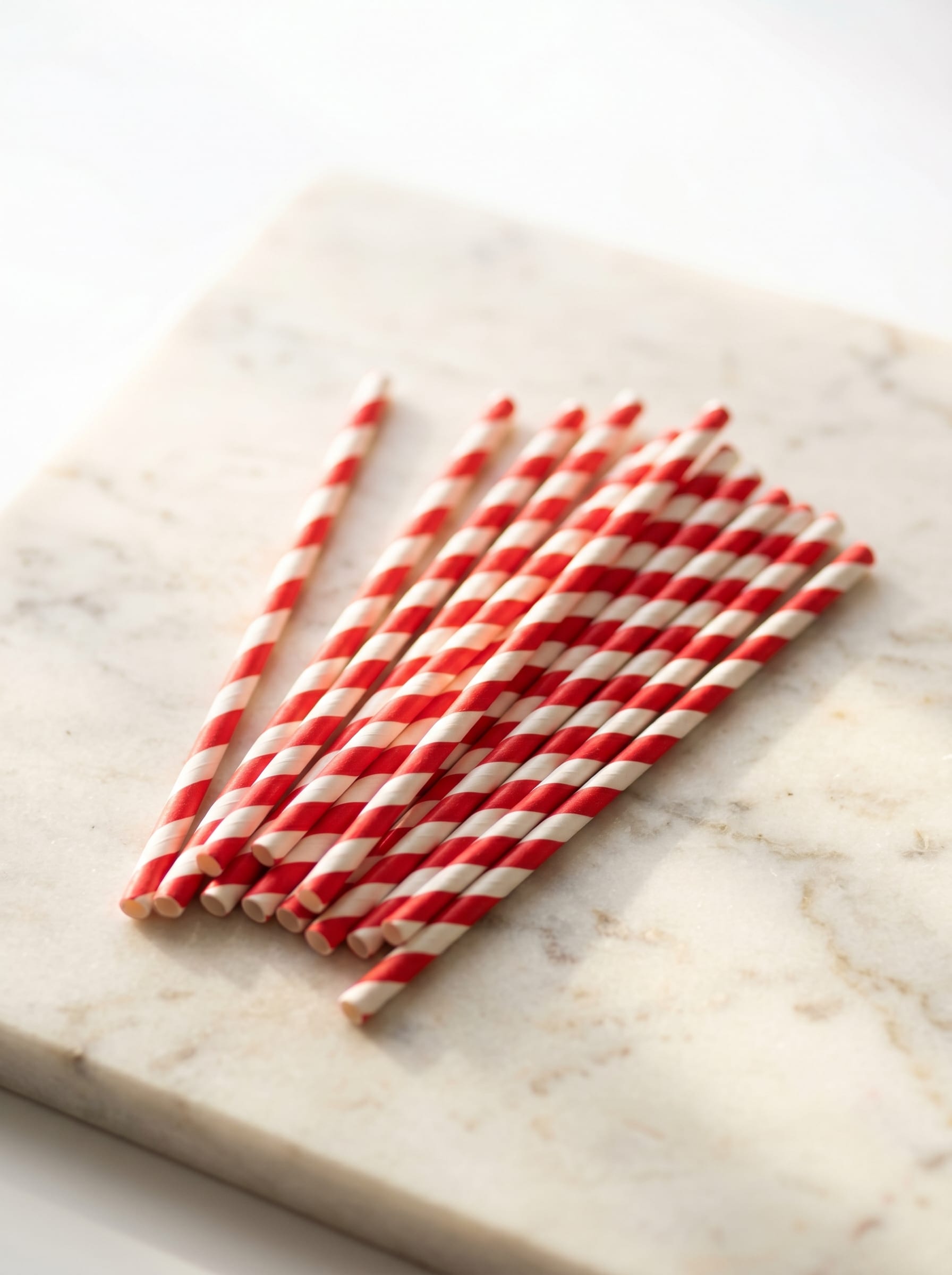 Candy cane diagonal stripe paper straws