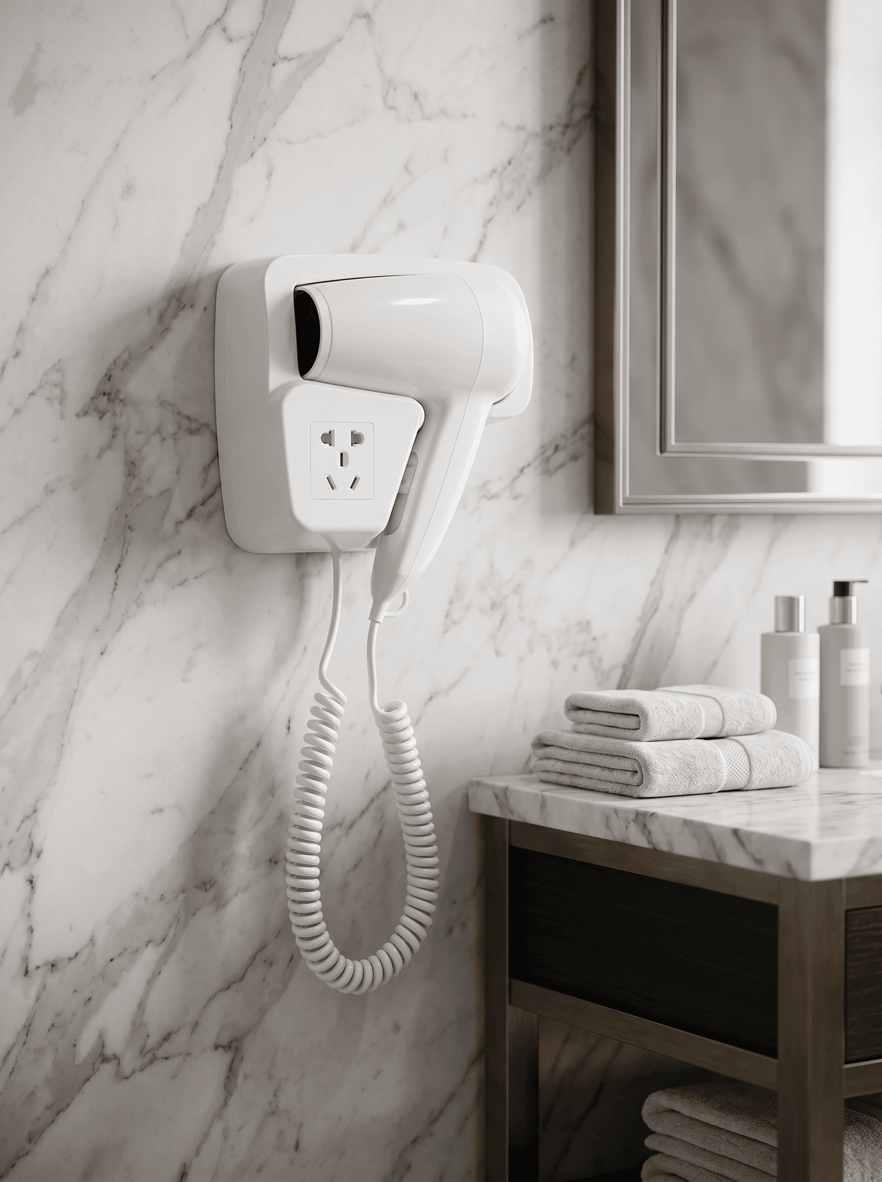Wall-Mounted Hair Dryers for hotels