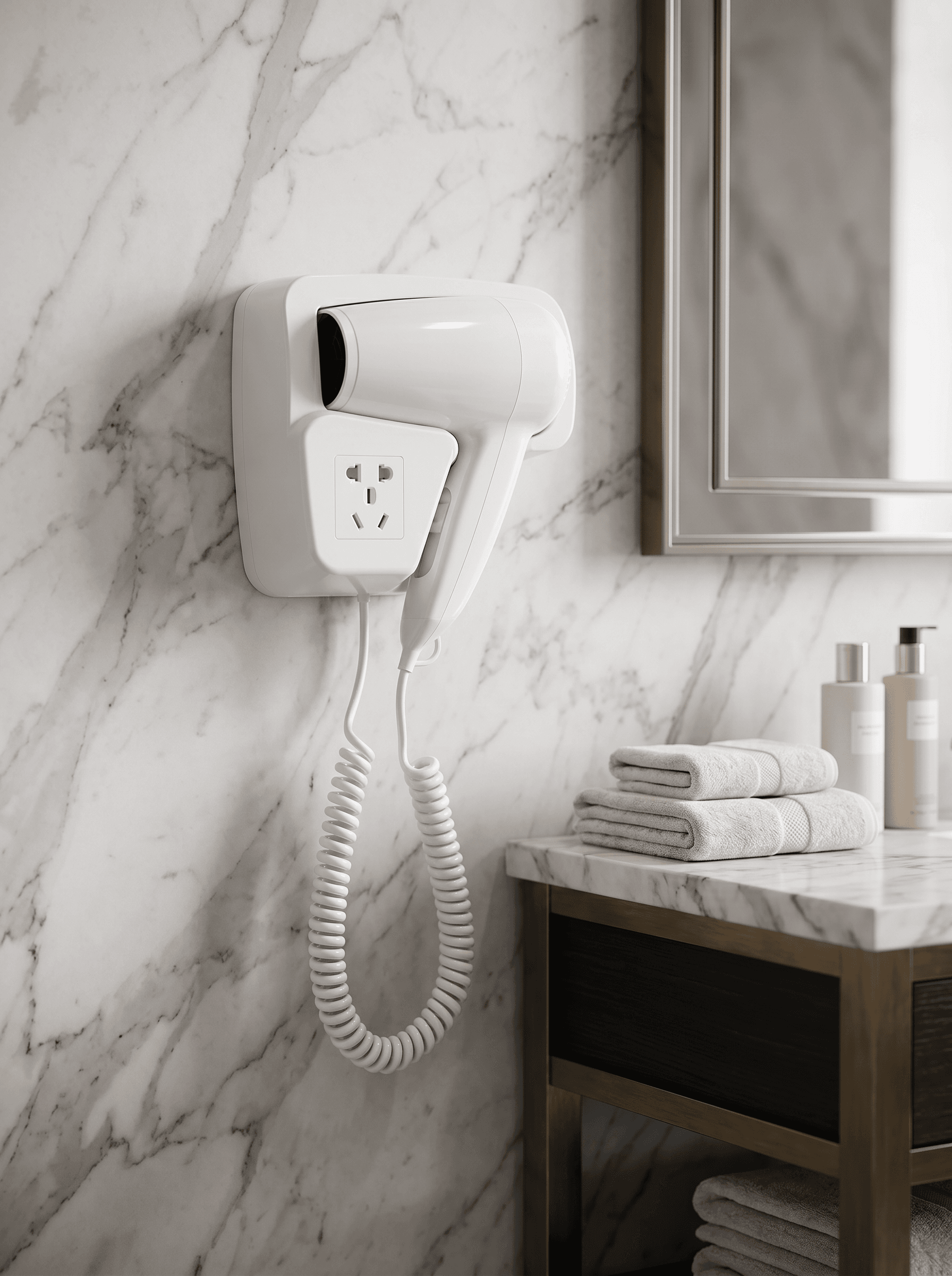 Wall-Mounted Hair Dryers for hotels