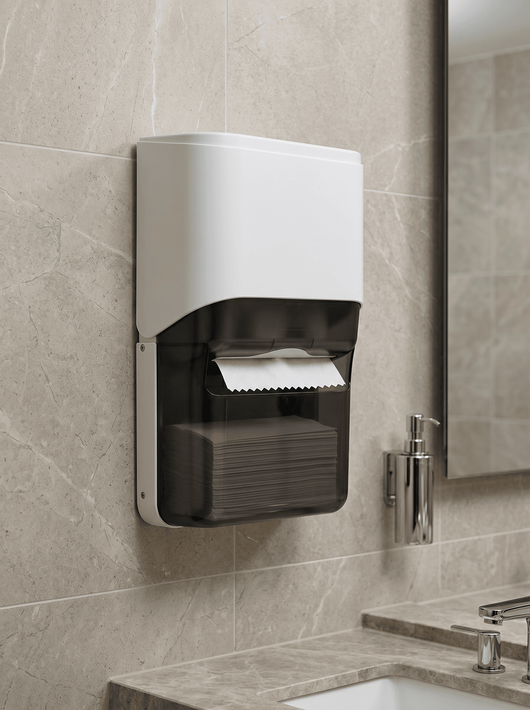 M-Fold Paper Dispenser & HRT Toilet Roll Dispenser for hotels