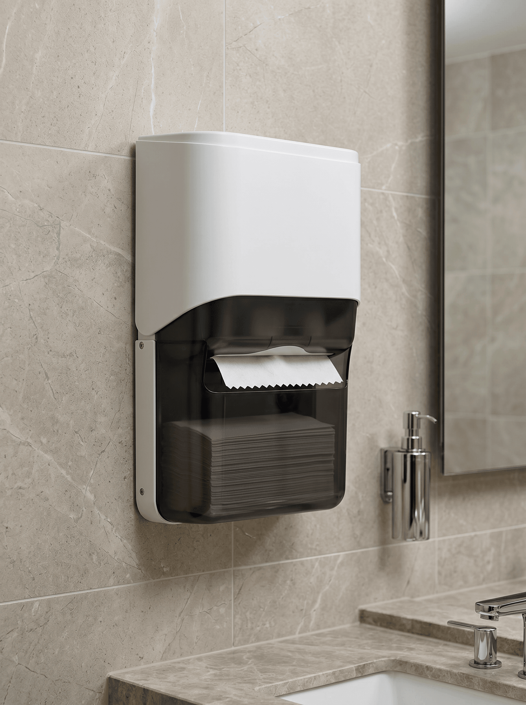M-Fold Paper Dispenser & HRT Toilet Roll Dispenser for hotels