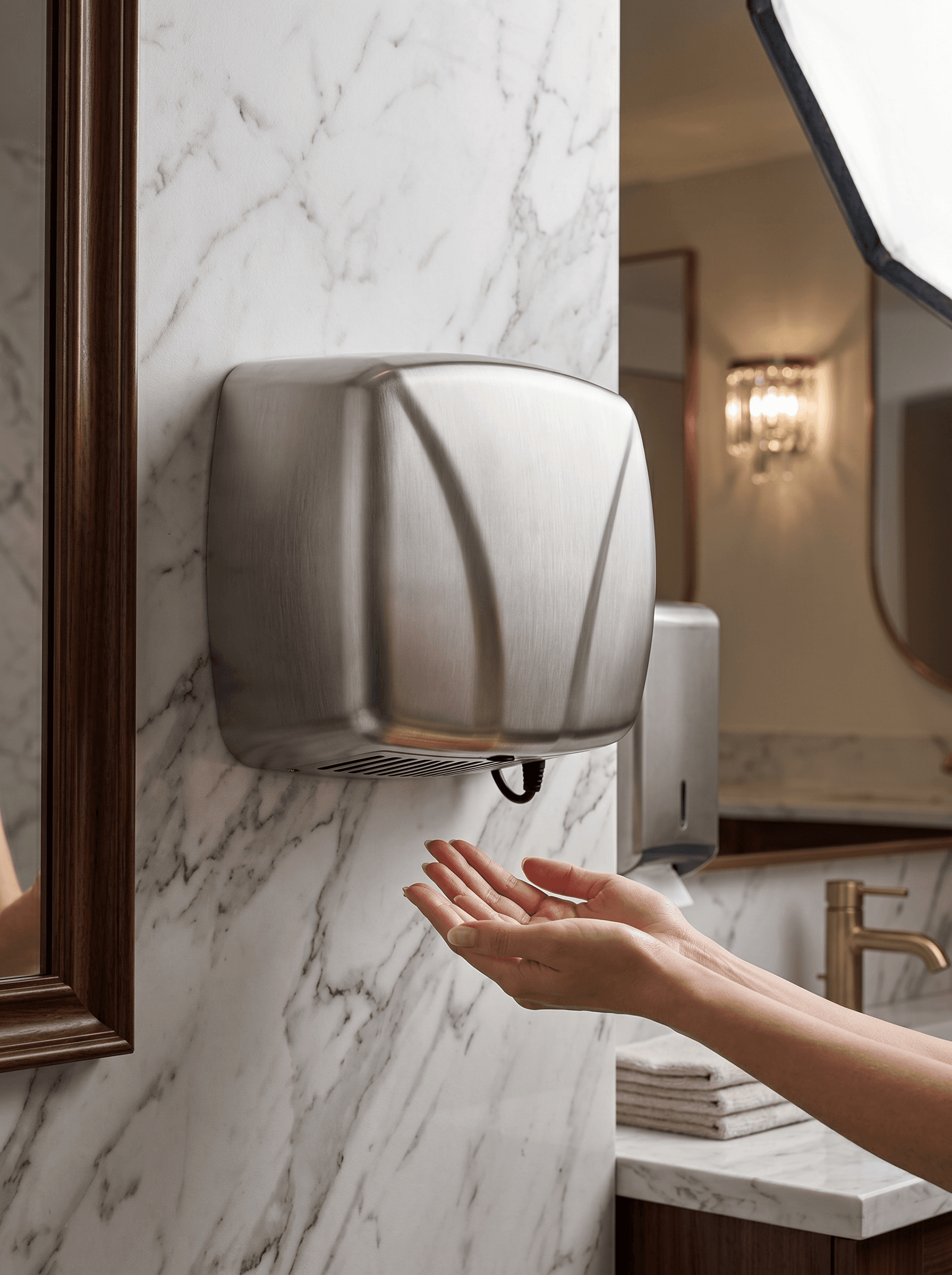 Stainless Steel Hand Dryer (SS 304, Golden & Black) for hotels