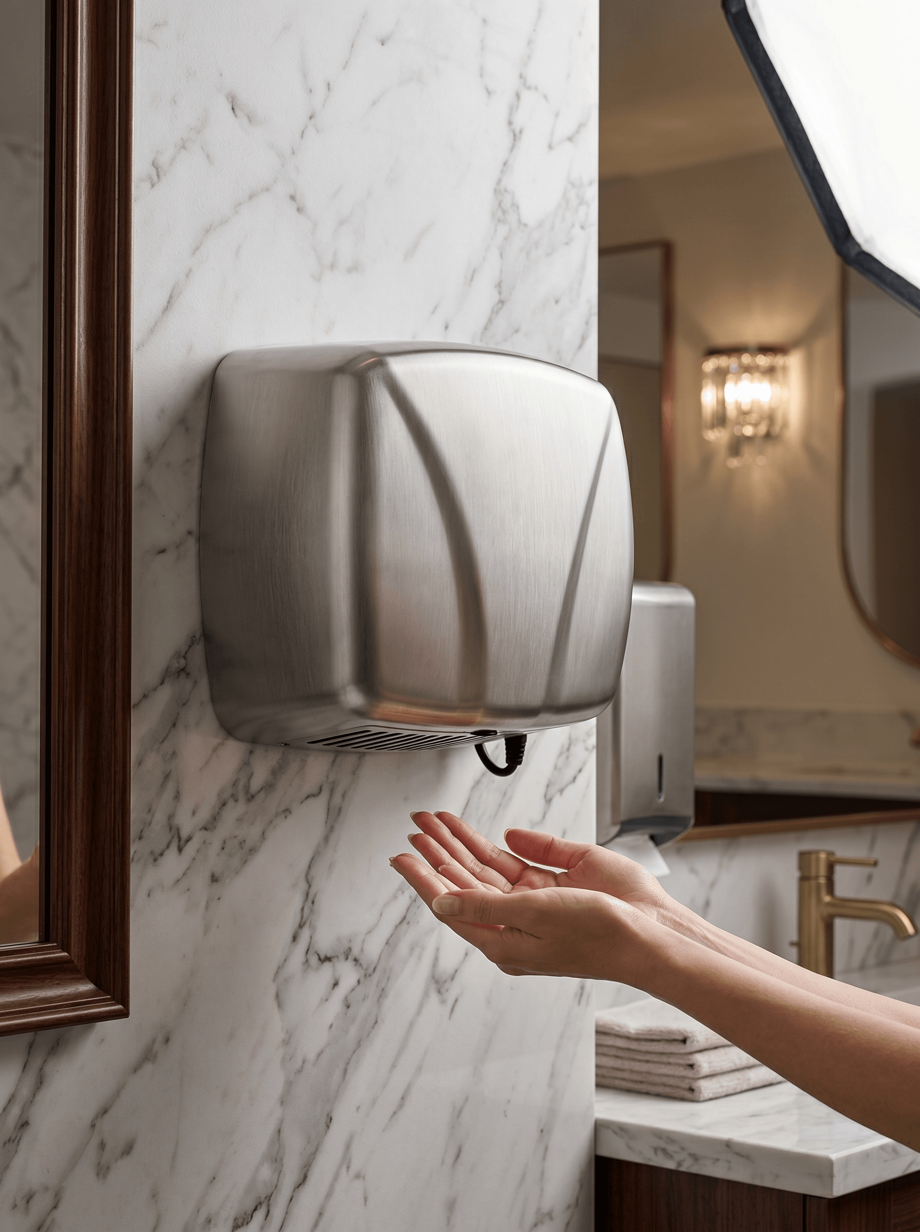 Stainless Steel Hand Dryer (SS 304, Golden & Black) for hotels